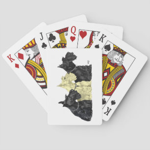 Zwarte en tarwe Scotties Pokerkaarten