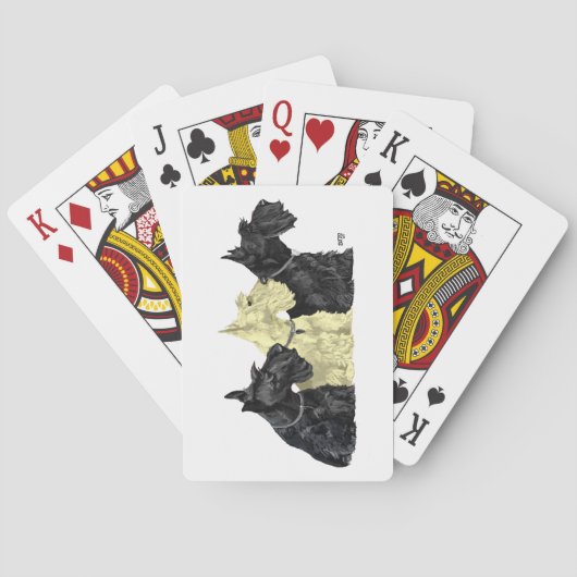 Zwarte en tarwe Scotties Pokerkaarten (Achterkant)