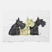 Zwarte en tarwe Scotties Theedoek (Horizontaal)