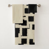 Zwarte en Taupe-vierkantjes Bad Handdoek (Insitu)