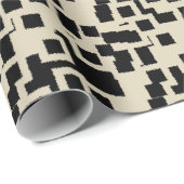 Zwarte en Taupe-vierkantjes Cadeaupapier (Rol Hoek)