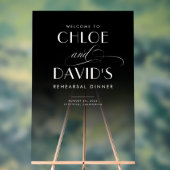 Zwarte en transparante repetitie diner welkom acryl bord (Neutraal)