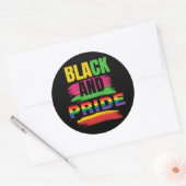 Zwarte en trots kleurrijke sticker set (Envelop)