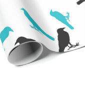 Zwarte en Turquoise-koeien Cadeaupapier (Rol Hoek)