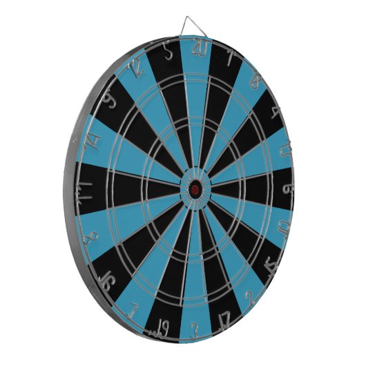 Zwarte en Turquoise Stripe Dart Board Dartbord (Voorkant Links)
