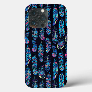 Zwarte en Turquoise-ventilatorpatroon Case-Mate iPhone Case