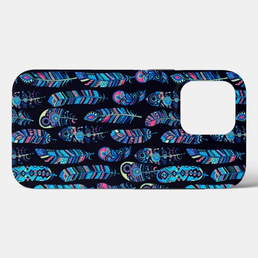 Zwarte en Turquoise-ventilatorpatroon Case-Mate iPhone Case (Achterkant (horizontaal))