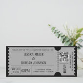 Zwarte en wacht feest ticket uitnodigingen (Staand voorkant)