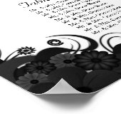 Zwarte en witte 15-weddenschappen Zittingskaarten Poster (Hoek)