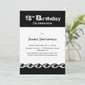 Zwarte en Witte 18e verjaardag Kaart (Staand voorkant)