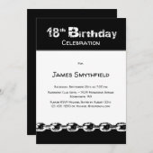 Zwarte en Witte 18e verjaardag Kaart (Voorkant / Achterkant)