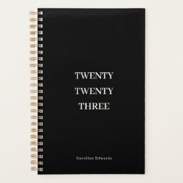 Zwarte en Witte 2023 Weekly Maandelijkse Productiv Planner