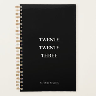 Zwarte en Witte 2023 Weekly Maandelijkse Productiv Planner