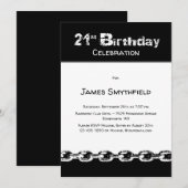 Zwarte en Witte 21ste verjaardag Kaart (Voorkant / Achterkant)