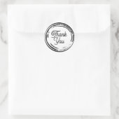 Zwarte en Witte 2D Partij Dank u Ronde Sticker (Tas)