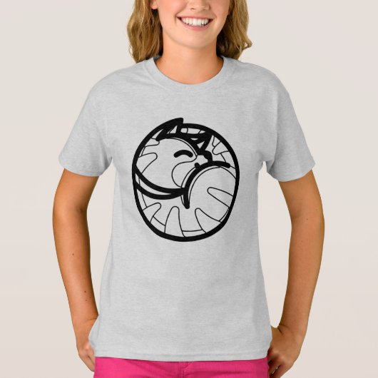 ZWARTE EN WITTE #45 - Kat Slapen V01 T-shirt (Voorkant)