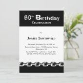 Zwarte en Witte 60e verjaardag Kaart (Staand voorkant)