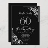 Zwarte en Witte 60e verjaardag Kaart (Voorkant / Achterkant)