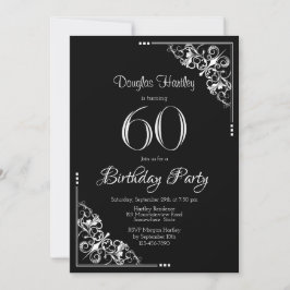 Zwarte en Witte 60e verjaardag Kaart