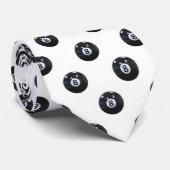 Zwarte en witte 8-Ball Billiards Pool Player Cool Stropdas (Opgerold)
