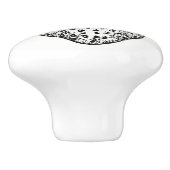 Zwarte en Witte aardbeiendrager Makreon Keramische Knop (Zijkant)