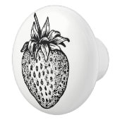 Zwarte en Witte aardbeiendrager Makreon Keramische Knop (Rechts)