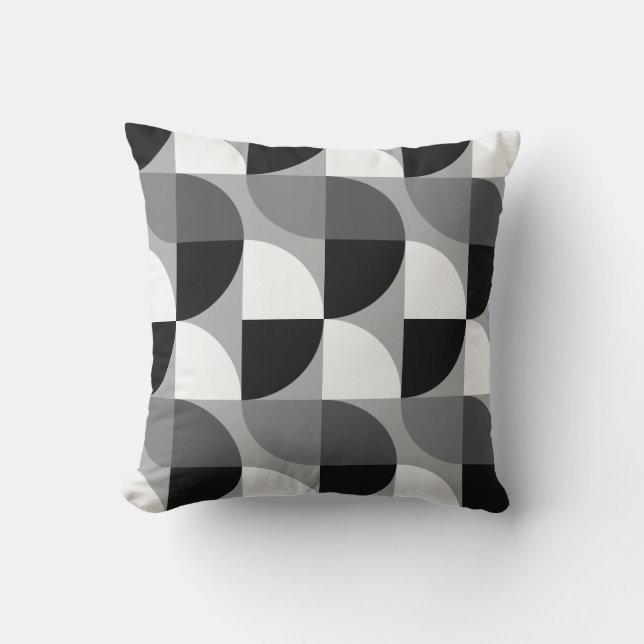 Zwarte en witte abstracte esthetiek uit het midden kussen (Voorkant)