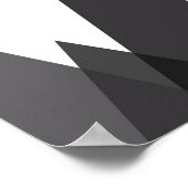 Zwarte en witte abstracte geometrische bergen kuns poster (Hoek)