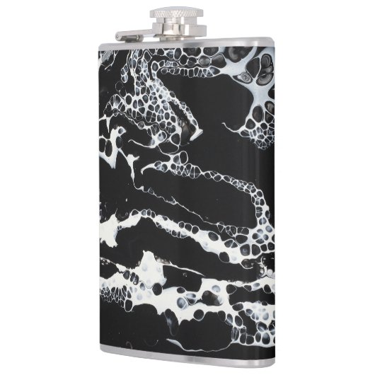 Zwarte en witte Abstracte kolf - "Mini Cray" Heupfles (Links)