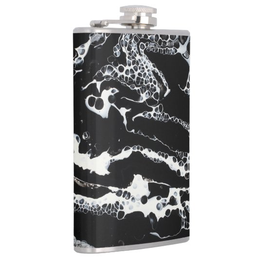 Zwarte en witte Abstracte kolf - "Mini Cray" Heupfles (Rechts)