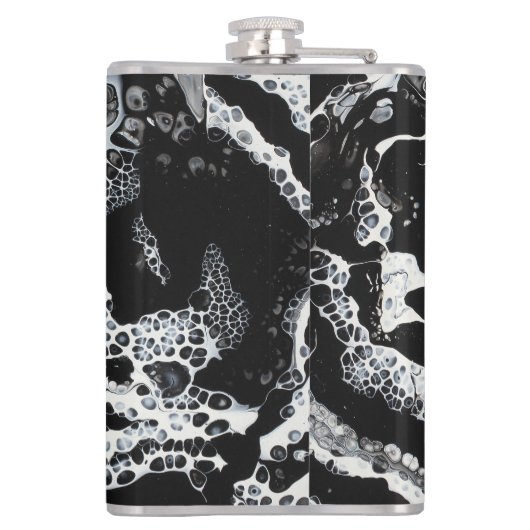 Zwarte en witte Abstracte kolf - "Mini Cray" Heupfles (Achterkant)