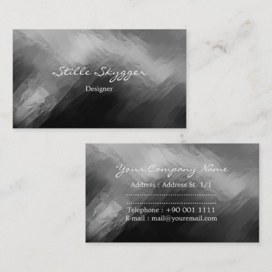  zwarte en witte Abstracte kunst Visitekaartje (Voorkant / Achterkant)