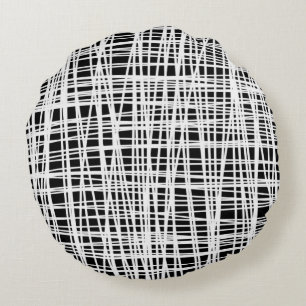 Zwarte en witte abstracte kussen