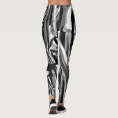 Zwarte en witte Abstracte Leggings met hoge golfle (Achterkant)