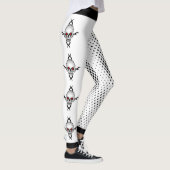 Zwarte en witte Abstracte poka Dot Skulls Leggings (Rechts)