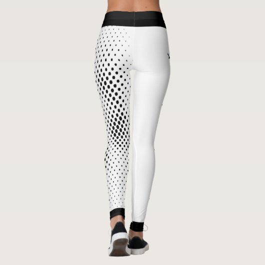 Zwarte en witte Abstracte poka Dot Skulls Leggings (Achterkant)
