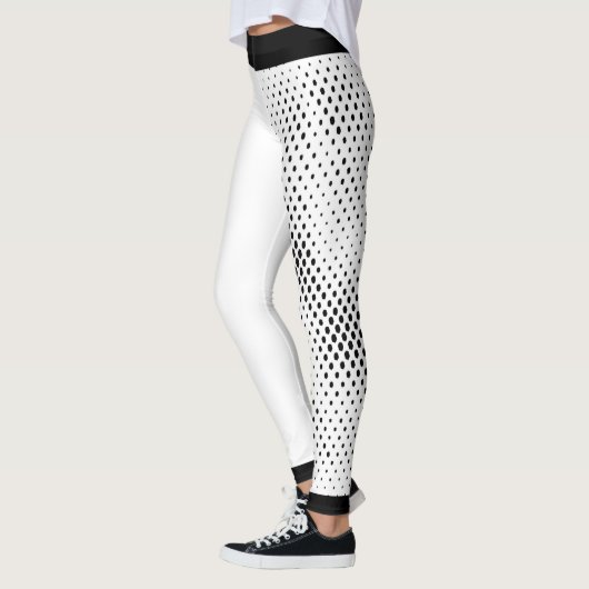 Zwarte en witte Abstracte poka Dot Skulls Leggings (Links)