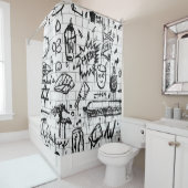 ZWARTE EN WITTE ABSTRACTE SCHIJVEN DOUCHEGORDIJN (In situ)