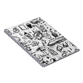 ZWARTE EN WITTE ABSTRACTE SCHIJVEN NOTITIEBOEK (Rechterzijde)