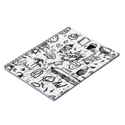 ZWARTE EN WITTE ABSTRACTE SCHIJVEN NOTITIEBOEK (Linkerzijde)