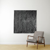 ZWARTE EN WITTE ABSTRACTE SCHIJVEN WANDKLEED (In Situ (horizontaal))
