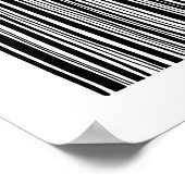 Zwarte en witte abstracte streepjescode. Moderne l Poster (Hoek)