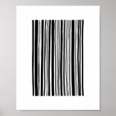 Zwarte en witte abstracte streepjescode. Moderne l Poster (Voorkant)