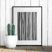 Zwarte en witte abstracte streepjescode. Moderne l Poster