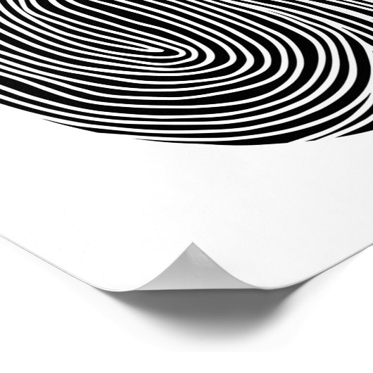 Zwarte en witte abstracte vingerafdruk. Moderne li Poster (Hoek)