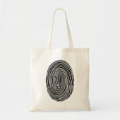 Zwarte en witte abstracte vingerafdruk. Moderne li Tote Bag (Voorkant)