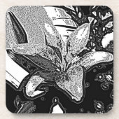 zwarte en witte abstracte vormen moderne bier onderzetter (Voorkant)