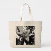 zwarte en witte abstracte vormen moderne grote tote bag (Achterkant)