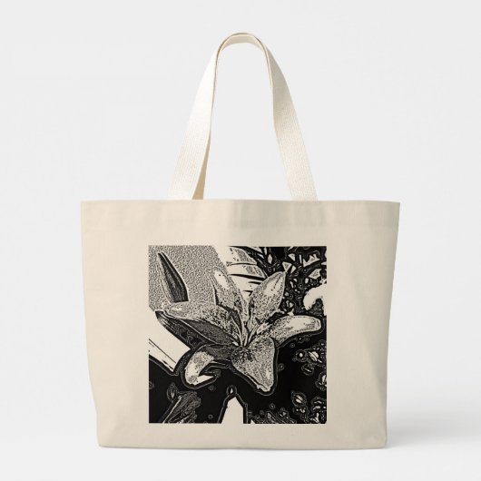 zwarte en witte abstracte vormen moderne grote tote bag (Achterkant)