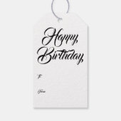 Zwarte en witte Abutilon Pictum Flower Birthday Cadeaulabel (Achterkant)